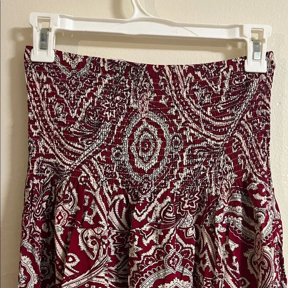 TOP Moda Burgundy and White Paisley Maxi Skirt - Picture 4 of 5